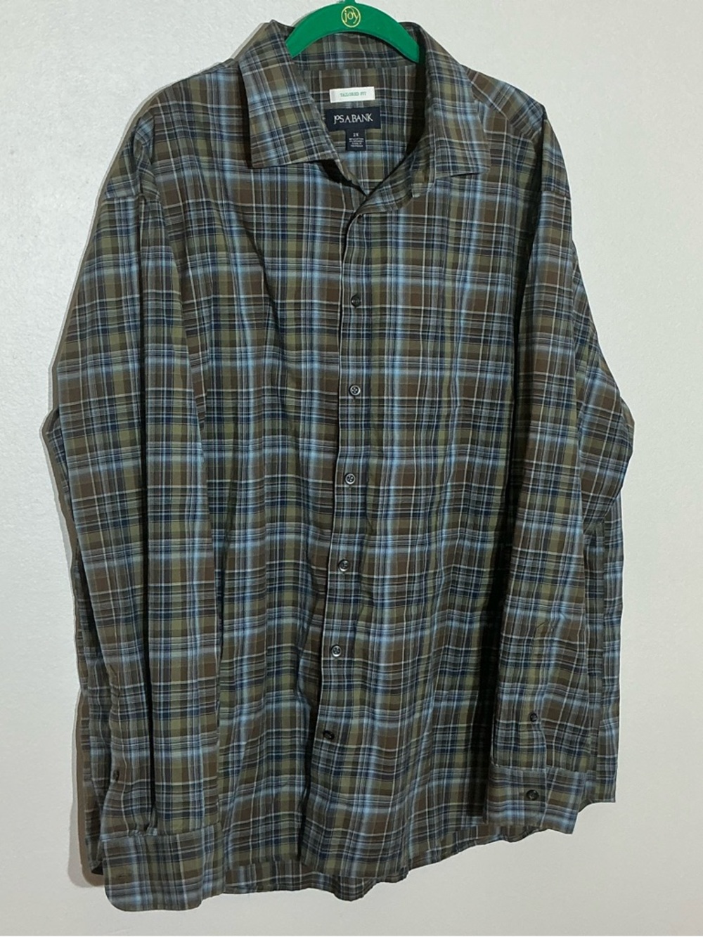 Jos. A. Bank Blue and Brown Plaid  Button-Down Shirt 2X